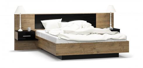 Кровать Фиеста 1600 + тумба прикроватная (без матраса и каркаса) (дуб април)