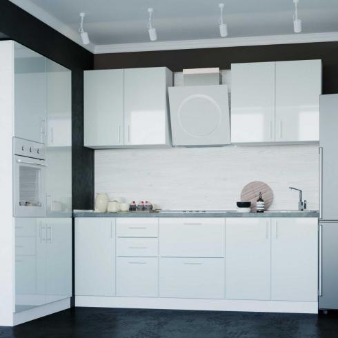 Модульная кухня High Gloss/High Gloss лайм металлик ультра белый металлик foto 3