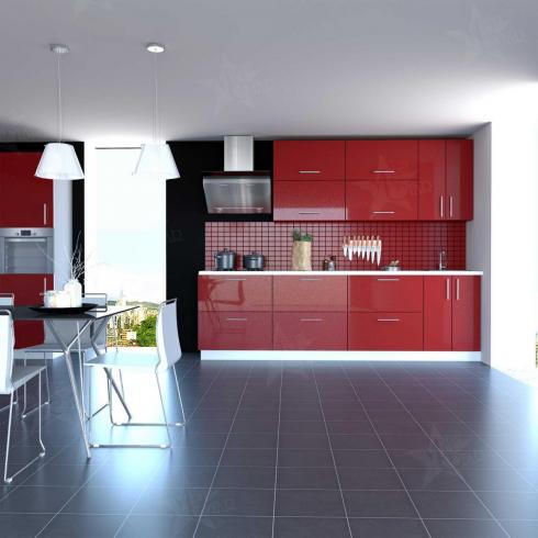 Модульна кухня High Gloss/High Gloss червоний металік глянець