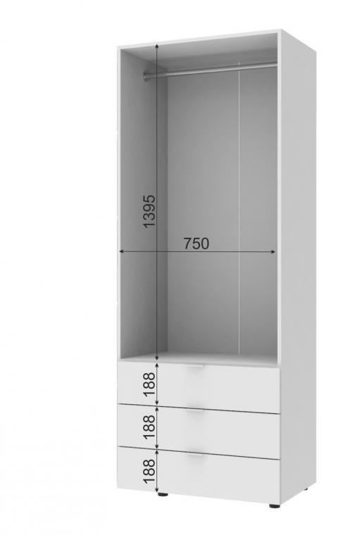 Распашной шкаф для одежды Doros Гелар комплект Белый 2+3 ДСП 193,7х49,5х203,4 foto 4