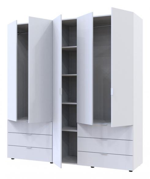 Распашной шкаф для одежды Doros Гелар комплект Белый 2+3 ДСП 193,7х49,5х203,4 foto 3