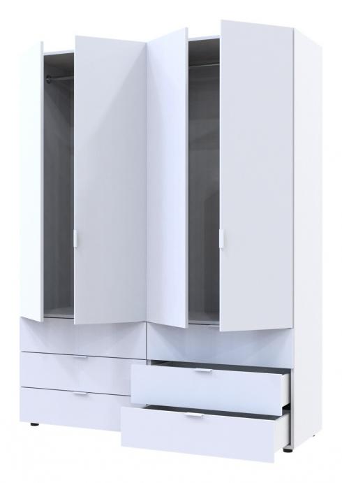 Распашной шкаф для одежды Doros Гелар комплект Белый 2+2 ДСП 155х49,5х203,4 foto 3