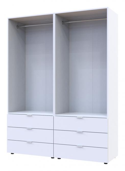 Распашной шкаф для одежды Doros Гелар комплект Белый 2+2 ДСП 155х49,5х203,4 foto 2