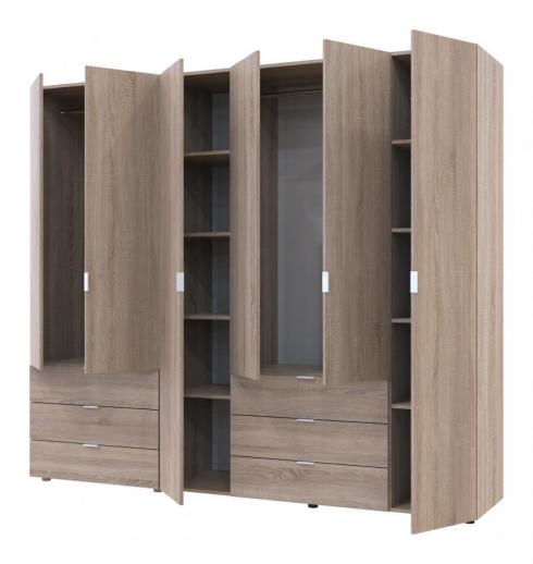 Распашной шкаф для одежды Doros Гелар комплект Дуб Cонома 2+4 ДСП 232,5х49,5х203,4 foto 3