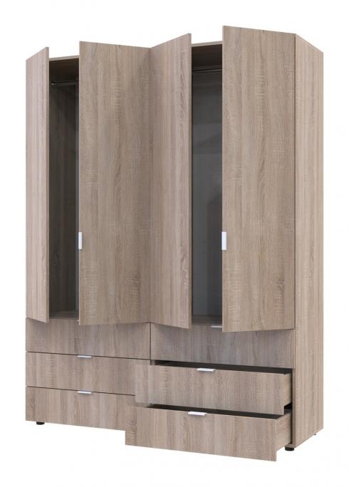 Распашной шкаф для одежды Doros Гелар комплект Cонома 2+2 ДСП 155х49,5х203,4 foto 2