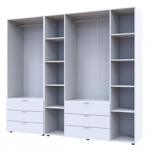 Распашной шкаф для одежды Doros Гелар комплект Белый 2+4 ДСП 232,5х49,5х203,4 foto 2