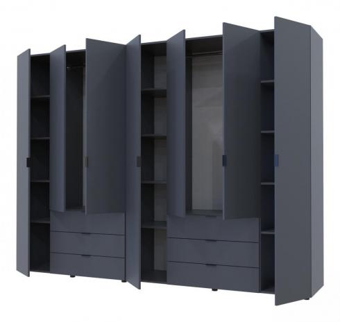 Распашной шкаф для одежды Doros Гелар комплект Графит 3+4 ДСП 271,2х49,5х203,4 foto 2
