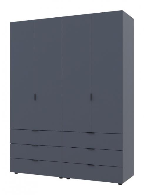 Розпашна Шафа для одягу Doros Гелар комплект Графіт 2+2 ДСП 155х49,5х203,4