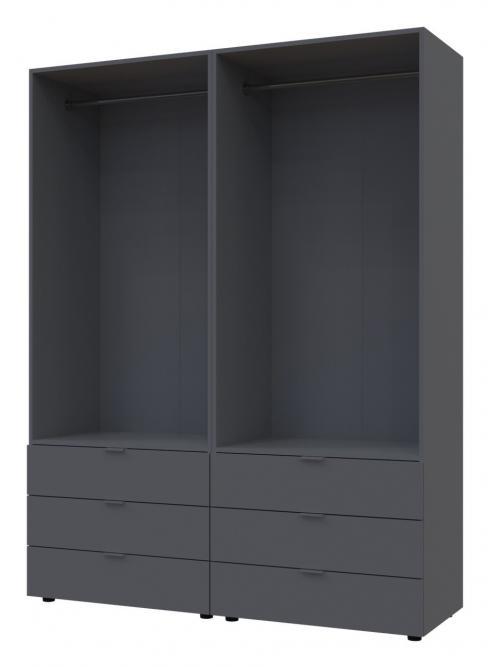 Распашной шкаф для одежды Doros Гелар комплект Графит 2+2 ДСП 155х49,5х203,4 foto 3