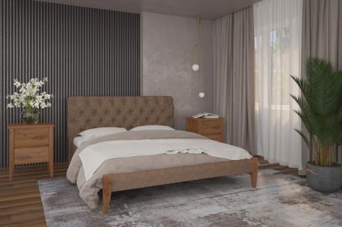 Деревянная кровать Рим 140х200 с мягким изголовьем.