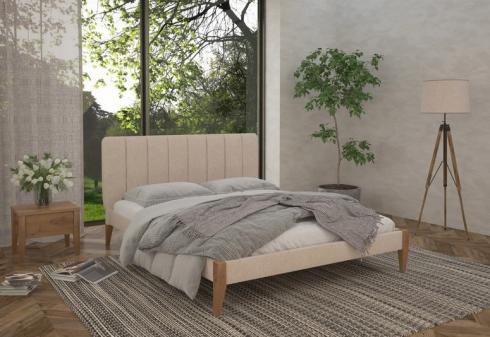 Деревянная кровать Лондон 80х200 с мягким изголовьем царги/изножья ТКАНИ